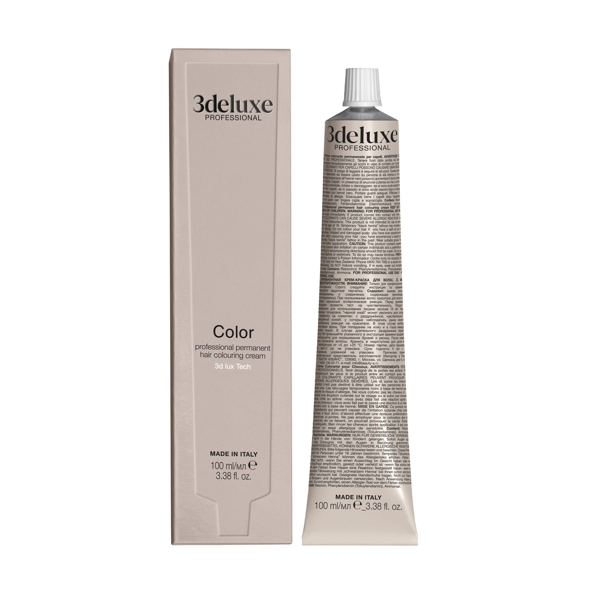 Перманентна крем-фарба для волосся 3DeLuXe Tech Hair Colouring Cream 6.81 Dark Brown Ash Blonde, 100 мл